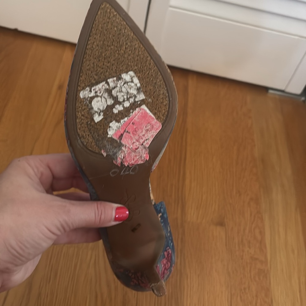 Jessica Simpson Blue and Pink Floral Heels - Picture 13 of 14